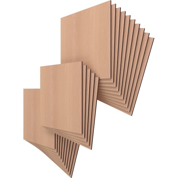 15 3/4W X 15 3/4H X 1/4T Wood Hobby Boards, Alder, 25PK